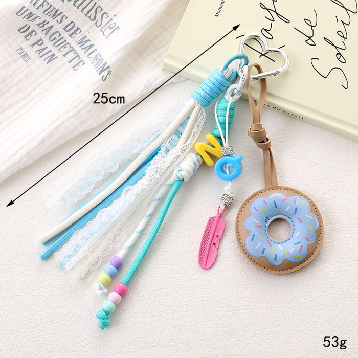 Wholesale Donut Bag Hanging Accessories   Beaded Mobile Phone Pendant Bag Pendant
