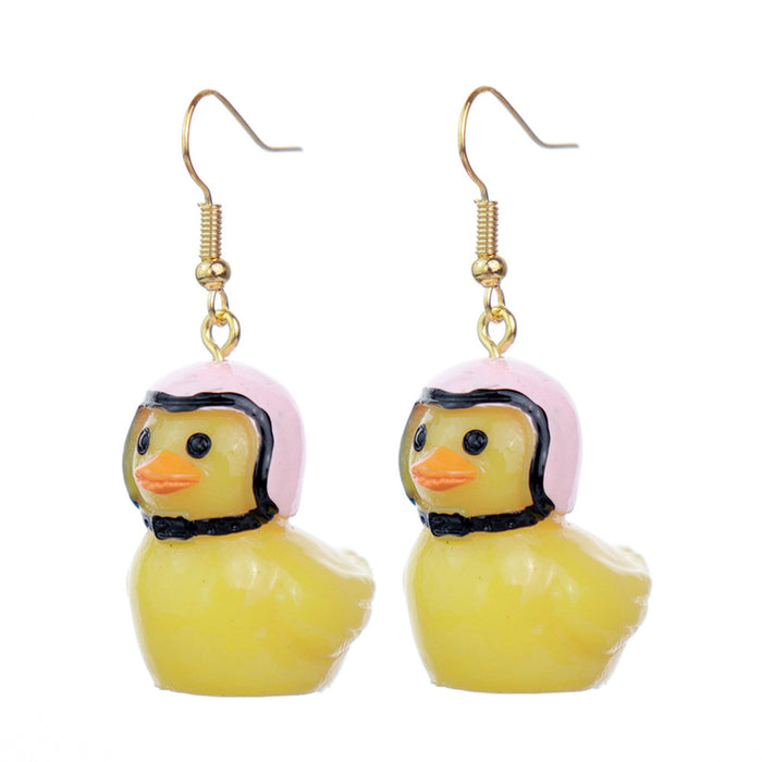 Wholesale Cartoon Three-dimensional Little Yellow Duck Earrings JDC-ES-niqing035