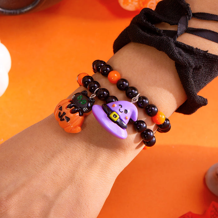Wholesale  Bracelet Pumpkin Hat Set Elastic Beaded Pendant Women' s Bracelet