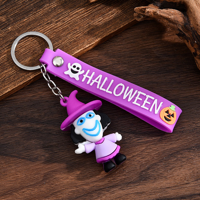 Wholesale  keychain trick-or-treating ghost pumpkin keychain  pendant chain skull ghost key chain