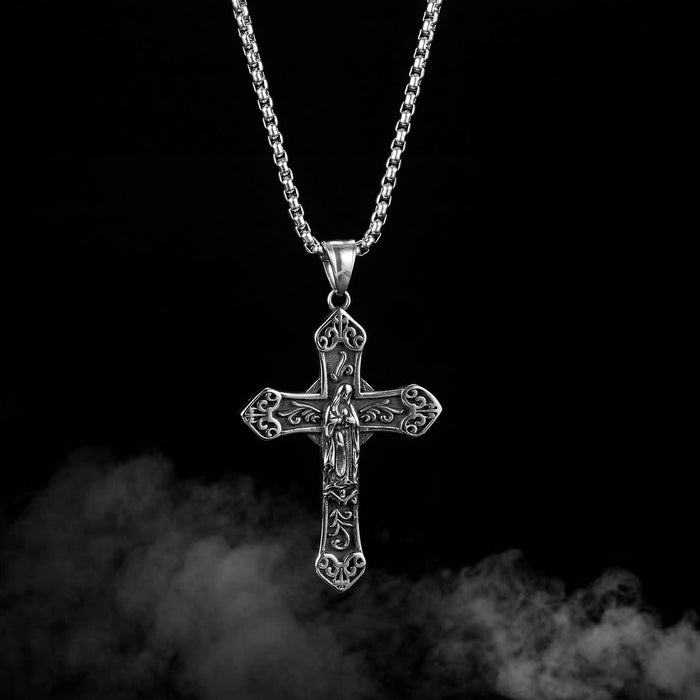 Wholesale Stainless steel street retro classic cross pendant necklace