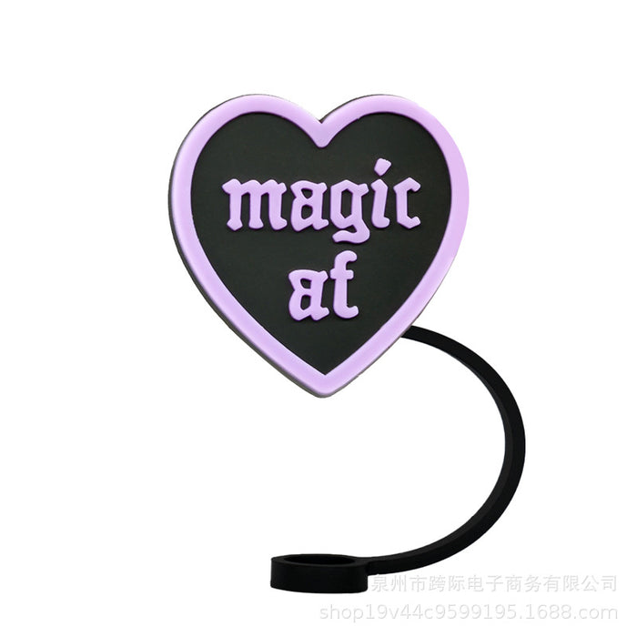 Wholesale New straw cover silicone dust cap plug magic fun cartoon straw cap anime straw accessories