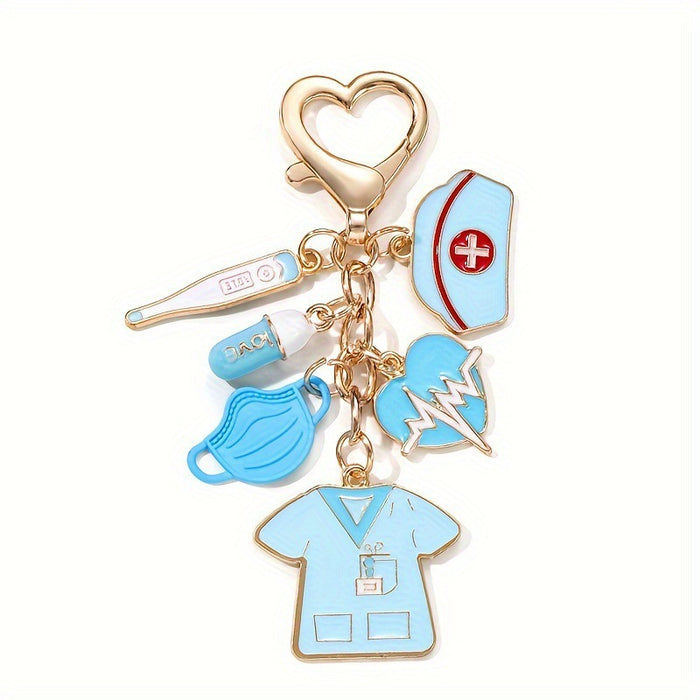 Wholesale Nurse set drip oil alloy keychain bag pendant
