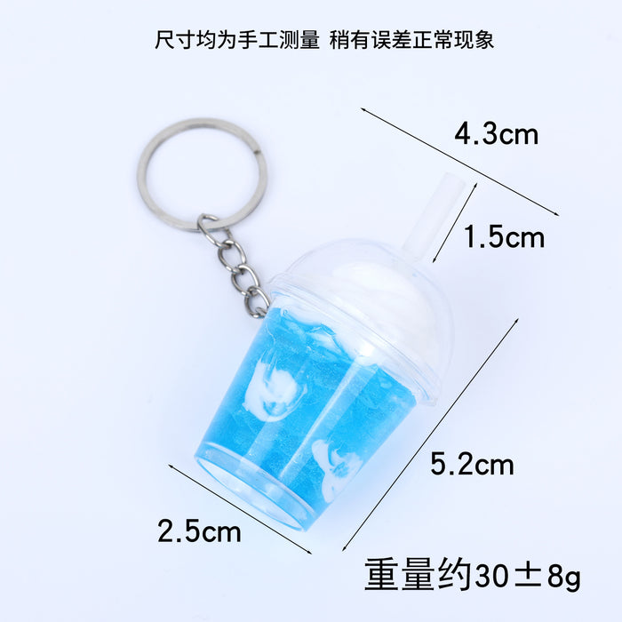 Wholesale Plastic Ice Cream Cup Keychain Pendant Simulated Dessert Style Bag Charm MOQ≥2