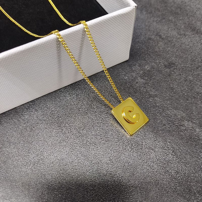 Wholesale Letter necklace gold plated clavicle chain