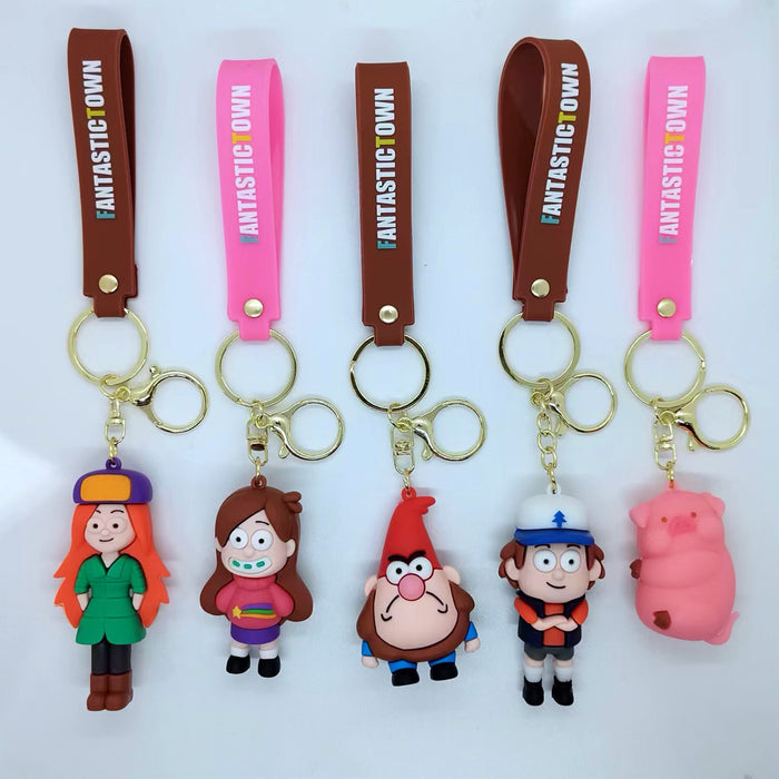 Wholesale cartoon grotesque town doll key chain pendant bag car key chain Accessories