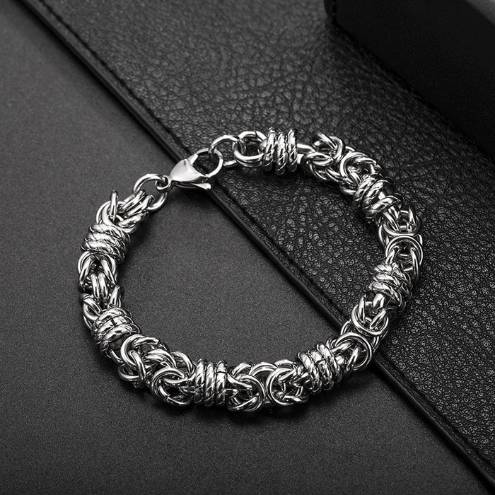 Wholesale Titanium steel bracelet, men's woven fashionable stainless steel bracelet, simple and fashionable