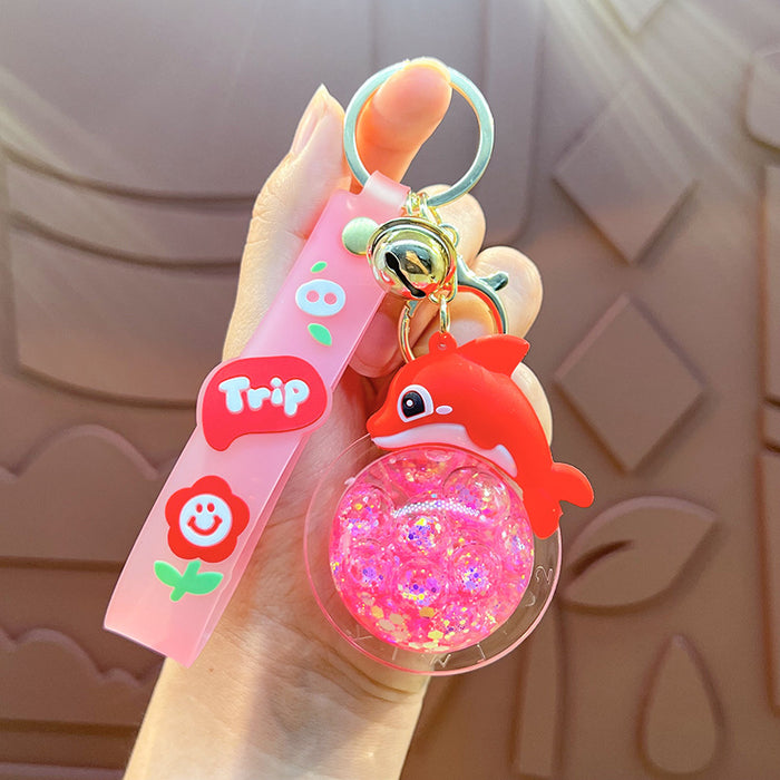 Wholesale Cute Bubble Bead Dolphin Keychain Cartoon Dolphin 3D Doll Car Bag