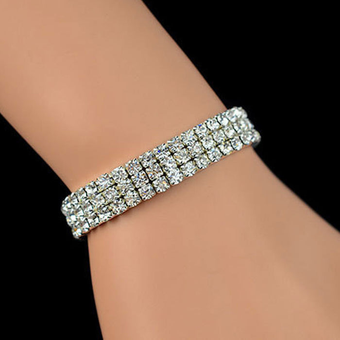 Wholesale Full Diamond Elastic Rope Bracelet Women's Water Diamond Bracelet Jewelry