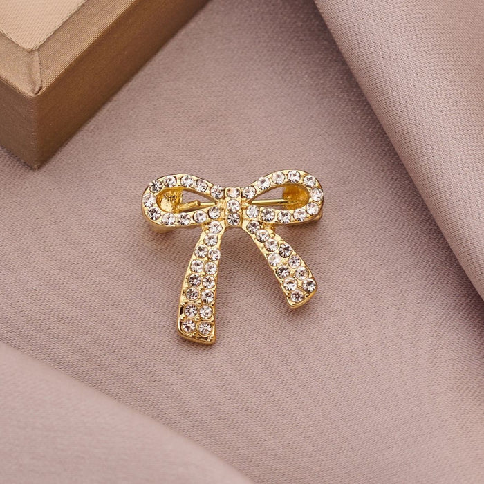 Wholesale Super Sparkling Butterfly Knot Pin Mini Anti glare Broch Decorative Cardigan Buckle Clothing Fixing