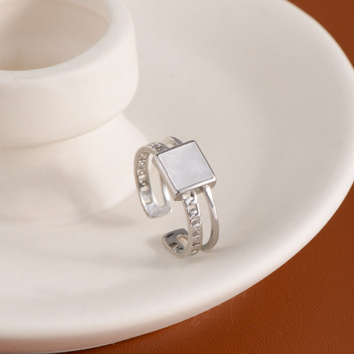 Wholesale Small niche design blocks with adjustable opening ring temperament, light luxury ring accessories