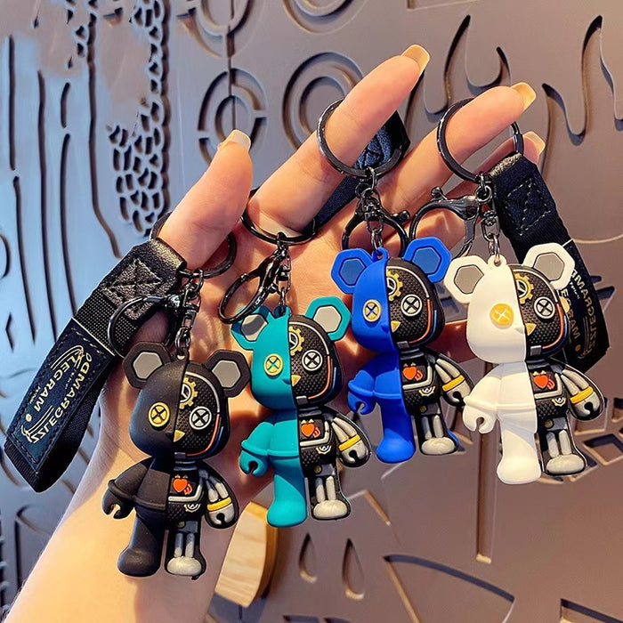 Wholesale Silicone Creative Semi-Anatomy Mechanical Bear Keychain
