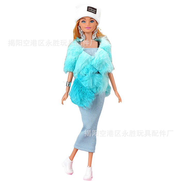Wholesale double plush long tube skirt doll hat