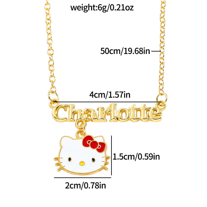 Wholesale Kt Cat Necklace Female Sweet Cute Student Girlfriend Hello Kitty Clavicle Chain Pendant for Girlfriend Gift JDC-NE-BS003