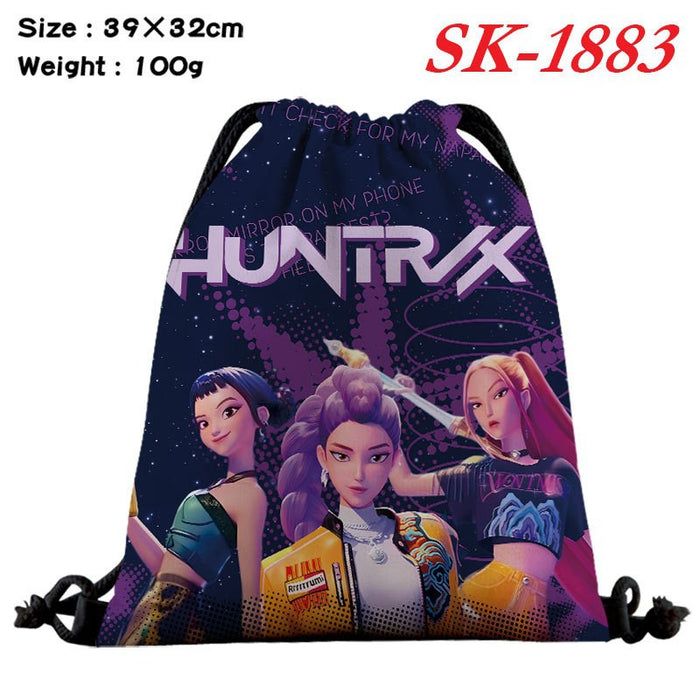 Wholesale Kpop drawstring storage bag with large capacity and full color design also functions as a shopping bag