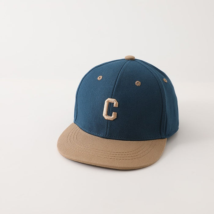 Wholesale Trendy Kids Embroidered Letter Flat Brim Baseball Cap Unisex Green Boston Sunscreen Casual Resale Accessory