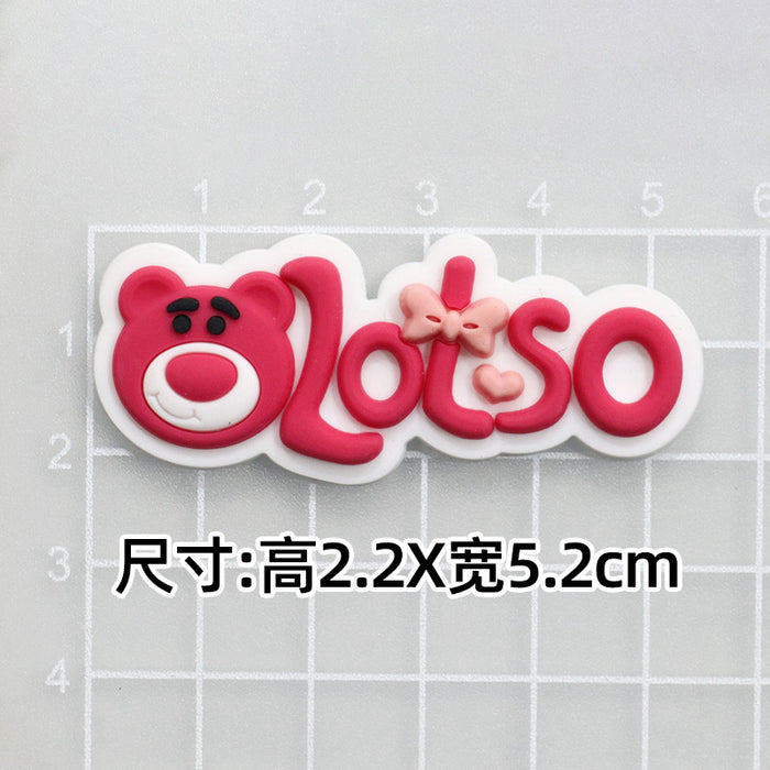 Wholesale 5pcs Cartoon bear soft rubber accessories cream rubber mobile phone case hole shoes hair accessories material bag