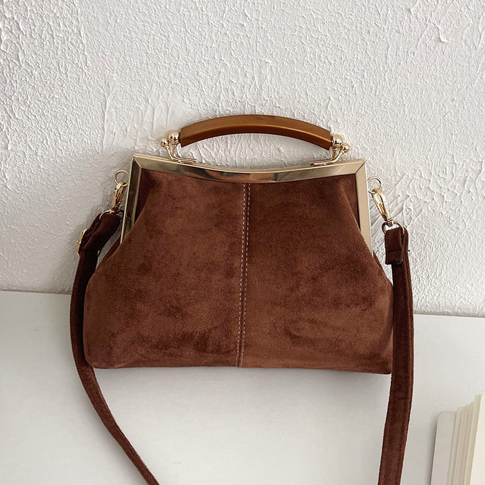 Wholesale Trendy Suede Crossbody Bag Black Street Fashion Boutique Resale