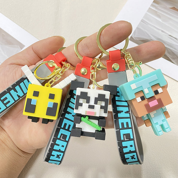 Wholesale Sandbox game keychain cube couple keychain bag pendant