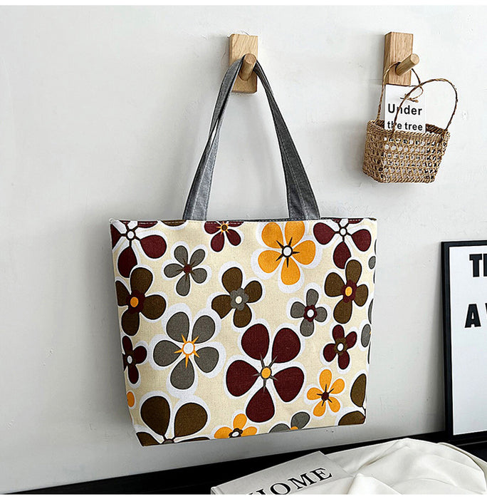 Wholesale Canvas Bag Large Capacity Women's Bag Printed Handbag Tote Large Bag Artistic Student Bag Shopping Bag