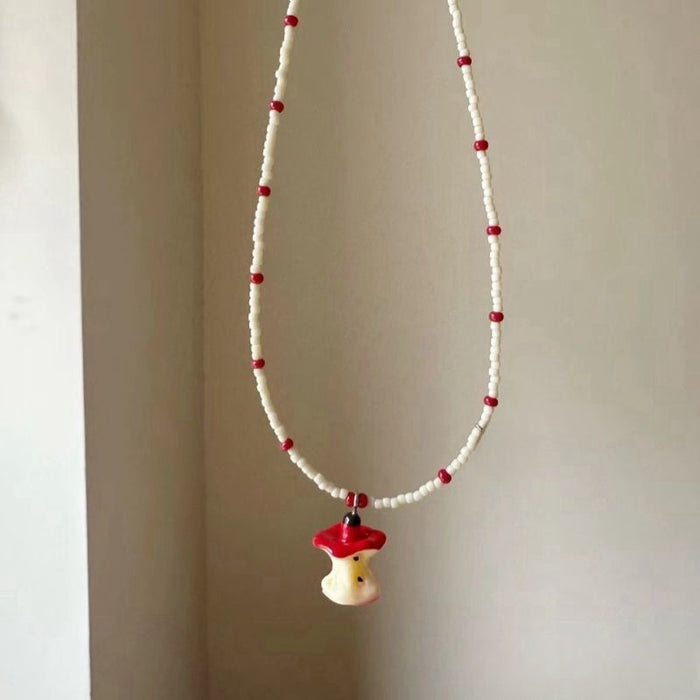Wholesale  beaded  apple nuclear necklace  clavicle chain all-match niche  necklace