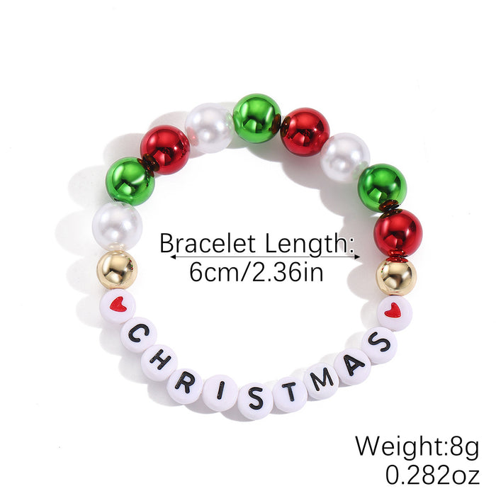 Wholesale Christmas Hand Jewelry Acrylic Pendant Christmas Braided Bracelet Snowflake Snowman Christmas Bracelet