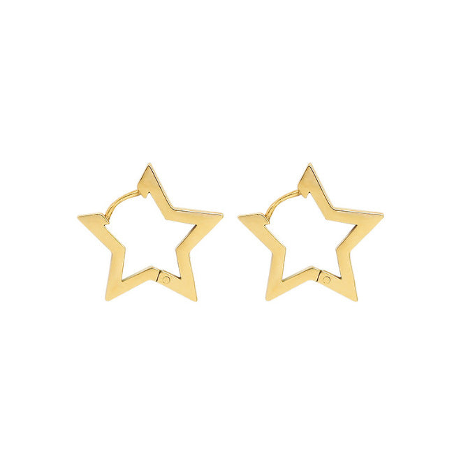 Wholesale Simple Temperament Versatile Hollow Star Earrings JDC-ES- XiangDuan006