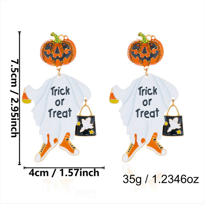 Wholesale Halloween Skeletons Ghost Pumpkin Necklace Trendy Party Jewelry