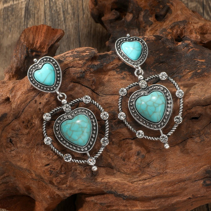 Wholesale Ethnic Style Turquoise Earrings JDC-ES-JunJie004