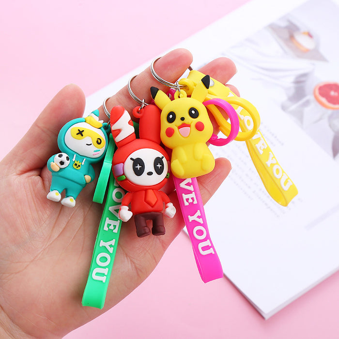 Wholesale Cute Cartoon Soft Rubber Doll Keychain JDC-KC-BoYue010