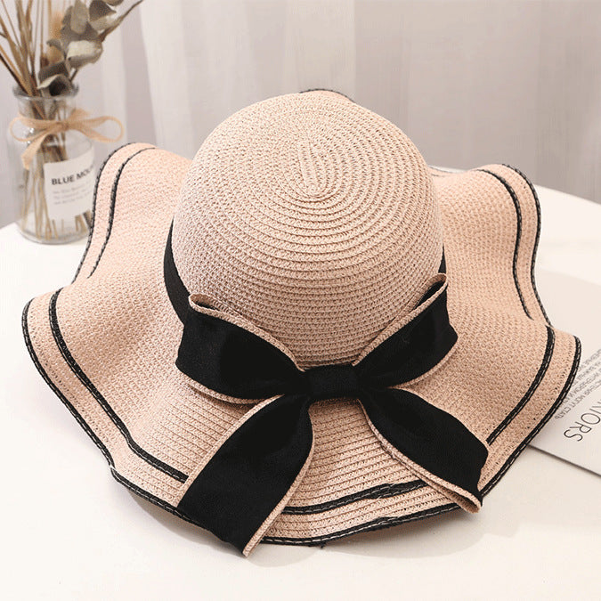 Wholesale Hat women's summer fashion hat UV-proof versatile travel seaside beach straw hat