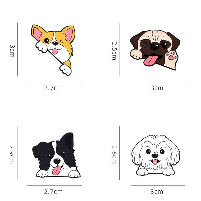 Wholesale Cute Cartoon Dog Series Metal Brooches