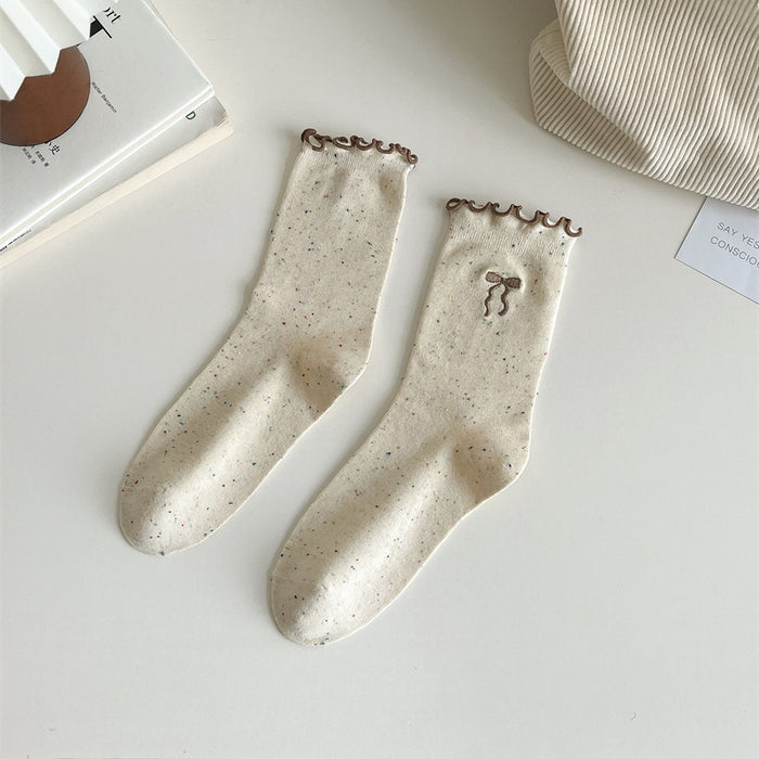 Wholesale Butterfly knot socks, children, tube socks, pile socks