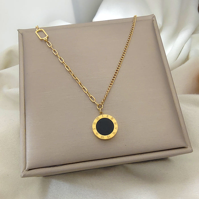 Wholesale Small gold bar necklace pendant, titanium steel square, light luxury