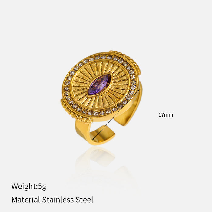 Wholesale High end stainless steel diamond inlaid movable ring that does not fade and is environmentally friendly ring jewelry