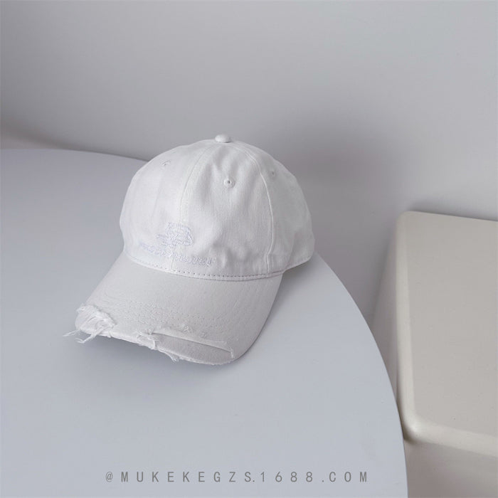 Wholesale Retro vintage distressed baseball cap versatile street racket soft top hat sunshade duckbill cap trendy