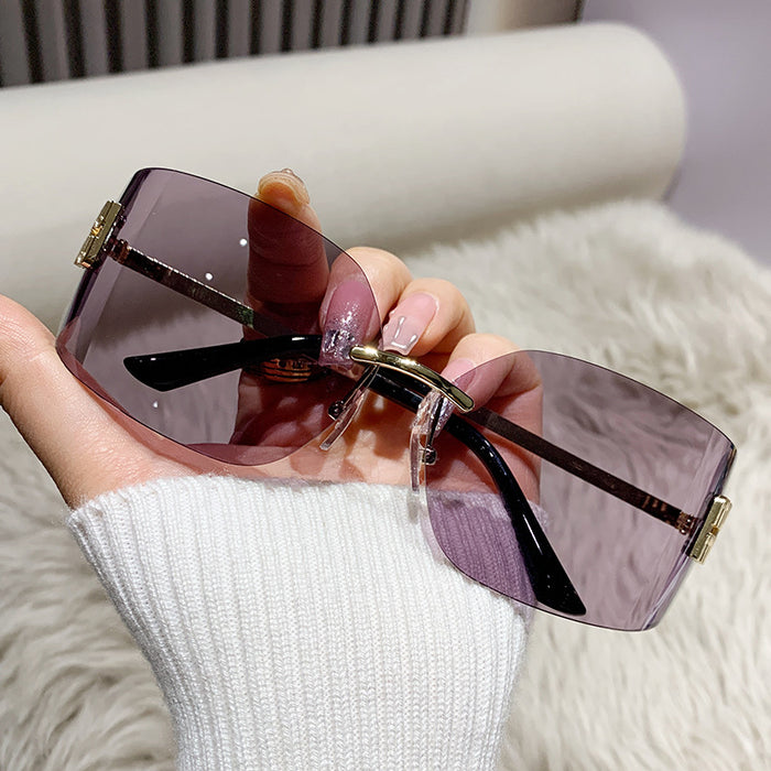 Wholesale Frameless high-end sunglasses, new retro sunglasses, sunglasses