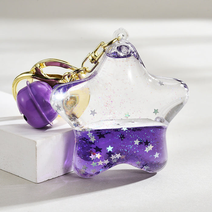 Wholesale Cute Acrylic Liquid Glitter Bottle Keychain