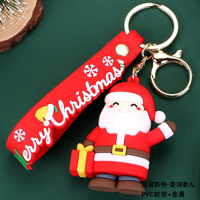 Wholesale Christmas Cartoon Elk Doll Silicone Keychain JDC-KC-YueY010