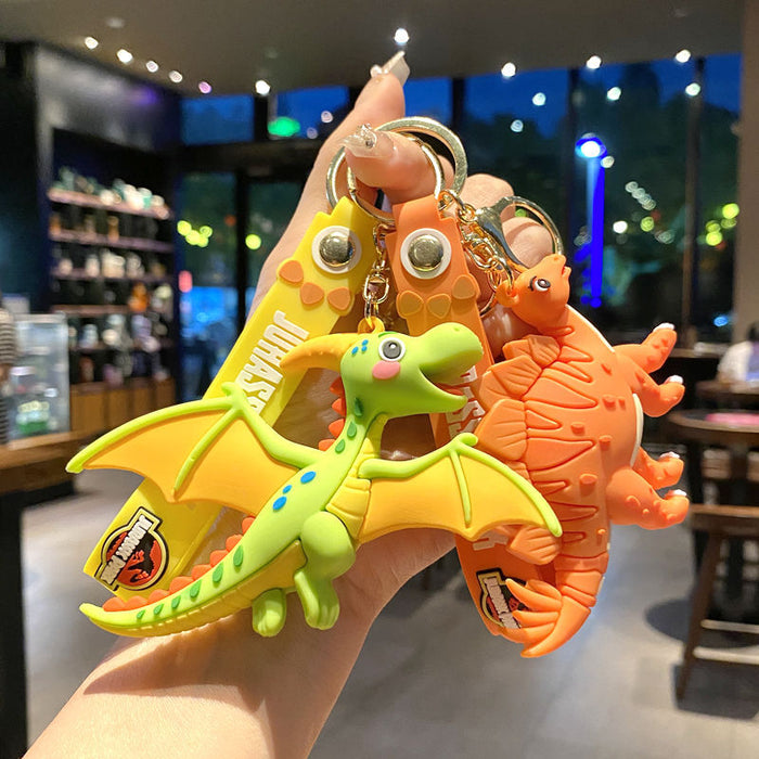 Wholesale Trendy Dinosaur Keychain Toy Metal Cartoon T-Rex Charm MOQ≥3