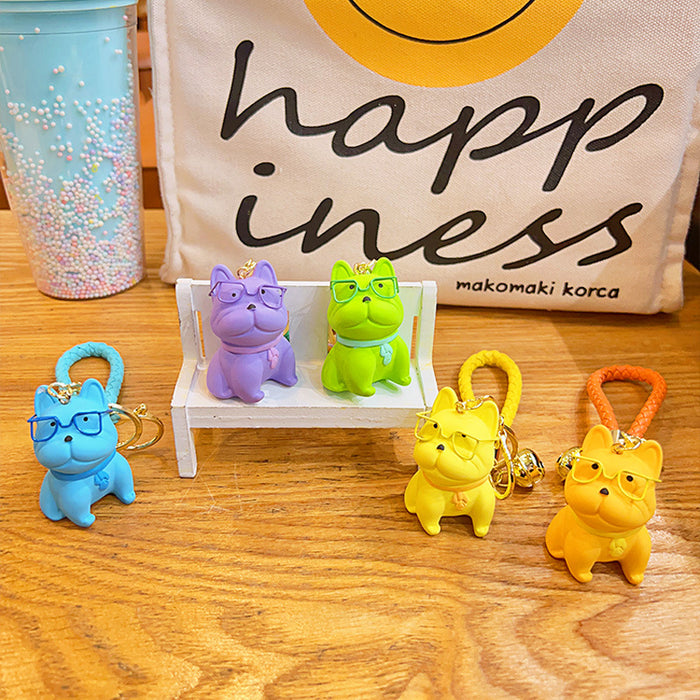 Wholesale Glasses Dog Creative Resin Keychains JDC-KC-YDao106