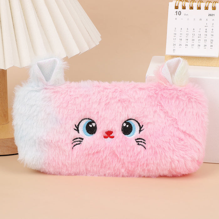 Wholesale Cute Cartoon Plush Kitten Pencil Case