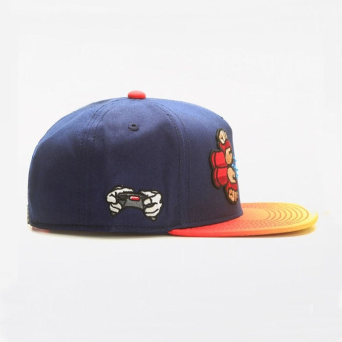 Wholesale Embroidered Hip Hop Hat Cartoon Qigong Wave Baseball Hat Adult Flat Edge Hat