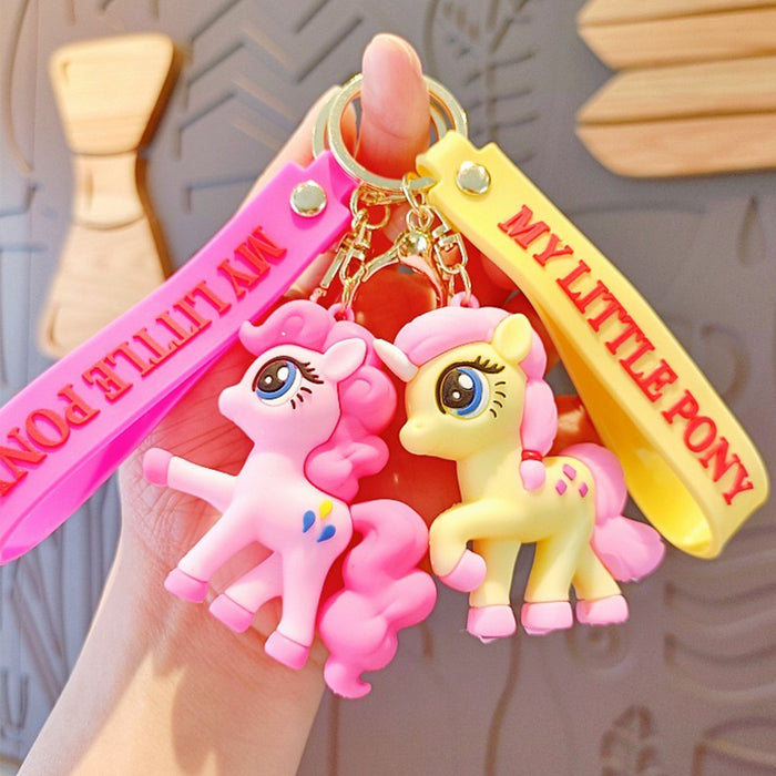 Wholesale Cartoon Pony Keychain Pendant Cute Unicorn Doll Female Backpack Car Key Chain