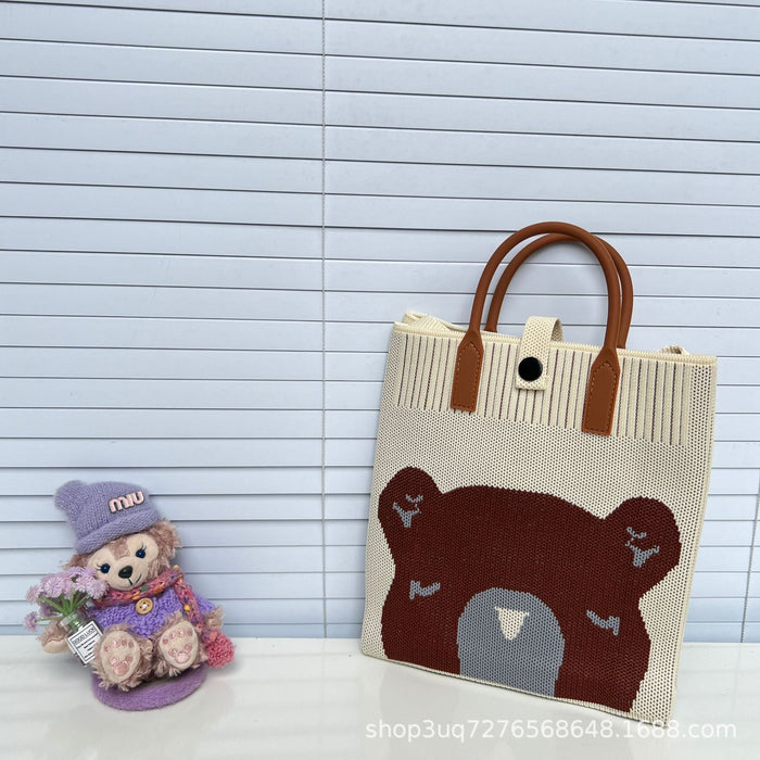 Wholesale Cute cartoon knitted bag,  knitted handbag,  crossbody shoulder bag,  must-have for travel