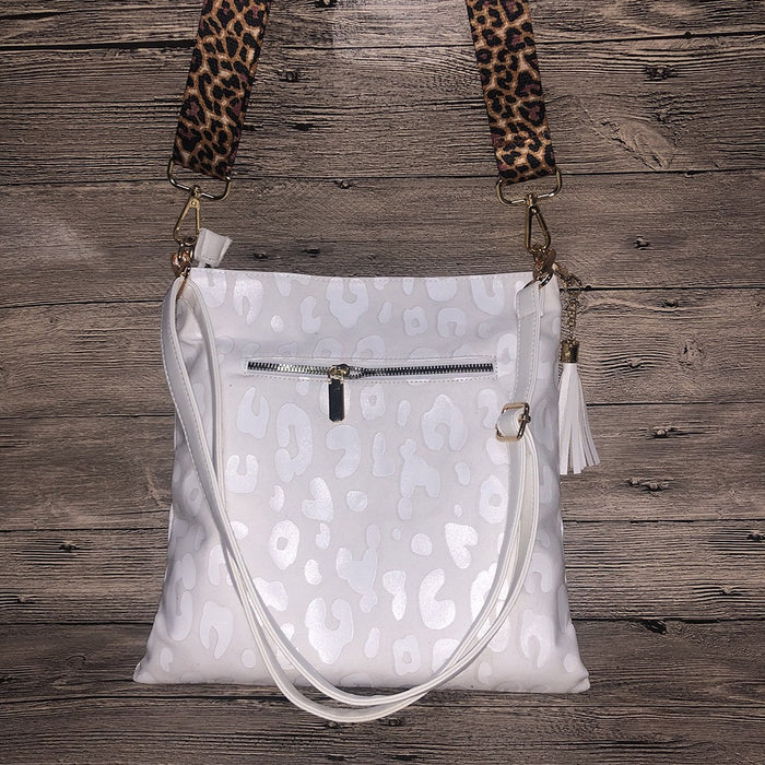 Wholesale Plaid Black Leopard Print Cow Pattern Sunflower Zipper Vertical Crossbody Bag Women' s Shoulder Bag