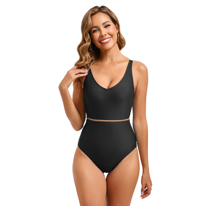 Wholesale Swimsuit racing professional swimsuit swimsuit sexy triangle sports color blocked one-piece swimsuit