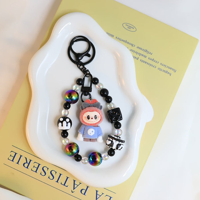 Wholesale Flocking Variable  Keychain Doll Pendant Cute Silicone Cute Blind Box Bag Bead Chain Pendant Accessories