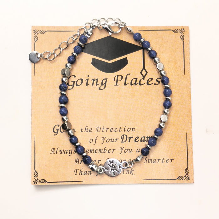 Wholesale New Compass Bead Bracelet Gift with Card
