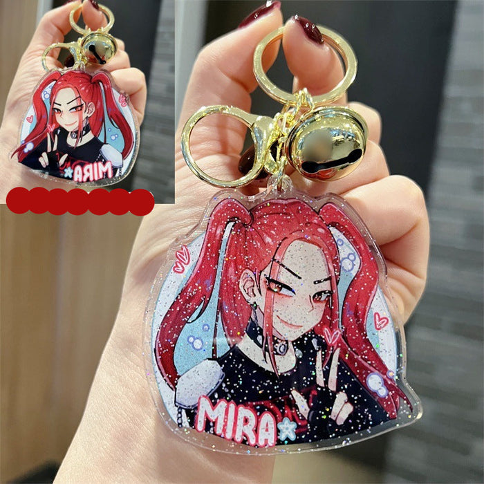 Wholesale 5 PCS KPOP double-sided cute cartoon print acrylic keychains